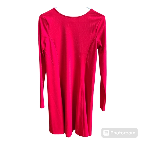 Old Navy Long Sleeve V-Neck A-Line Knit Dress Womens‎ Small Red Pullover … - Picture 2 of 10